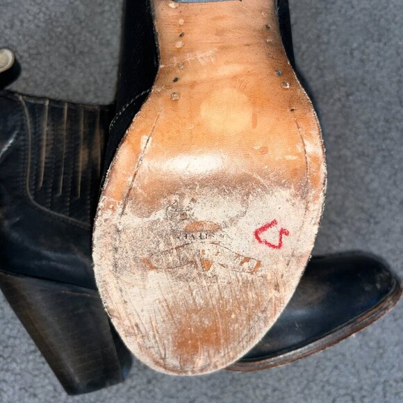 FREEBIRD by Steven MORGAN CHELSEA Black Distressed Leather Ankle Boot Booties 8 - Picture 5 of 10